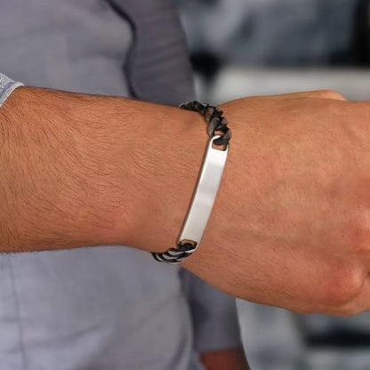 Männer Armband mit Gravur Ringsilber