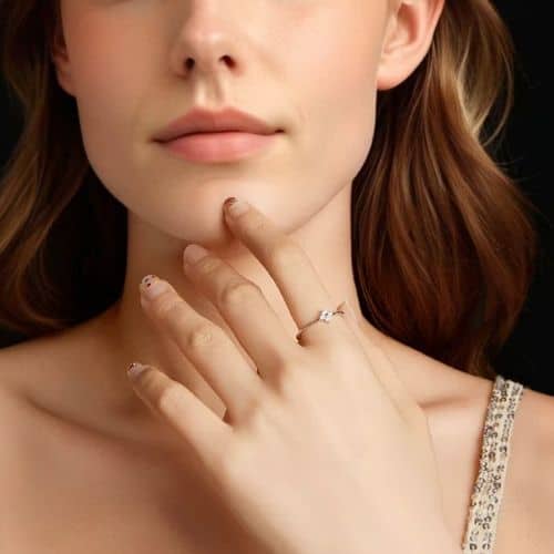 Minimalistischer vierblättriger Kleeblatt Ring Ringsilber