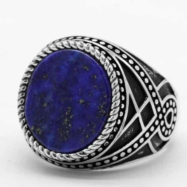 Lapis lazuli stone on sale ring