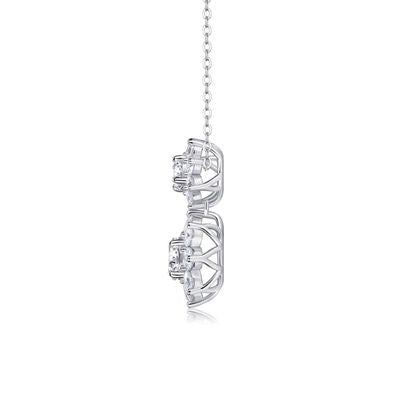 Moissanit Premium Blumenkette Ringsilber
