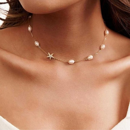 Naturliche-Perlen-Choker-Halskette