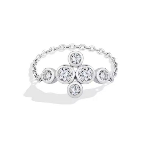 Neue modische Moissanit-Kettenringe Ringsilber