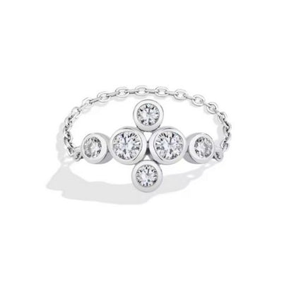 Neue modische Moissanit-Kettenringe Ringsilber