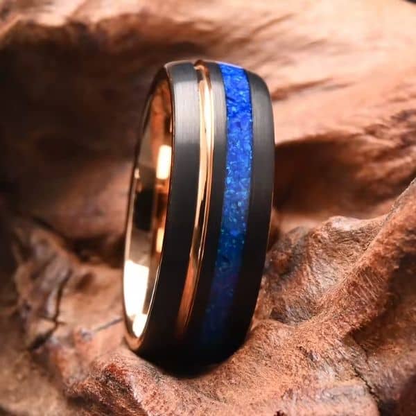 Opal Ehering für Herren - Ringsilber