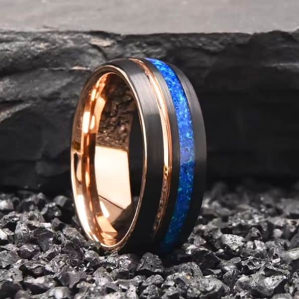 Opal Ehering für Herren - Ringsilber