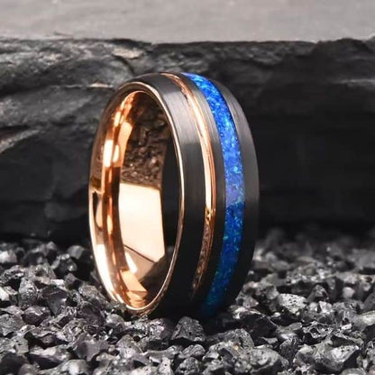 Opal Ehering für Herren - Ringsilber