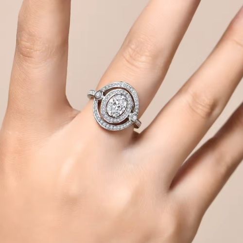Ovaler Verlobungsringe mit speziellem Design Ringsilber