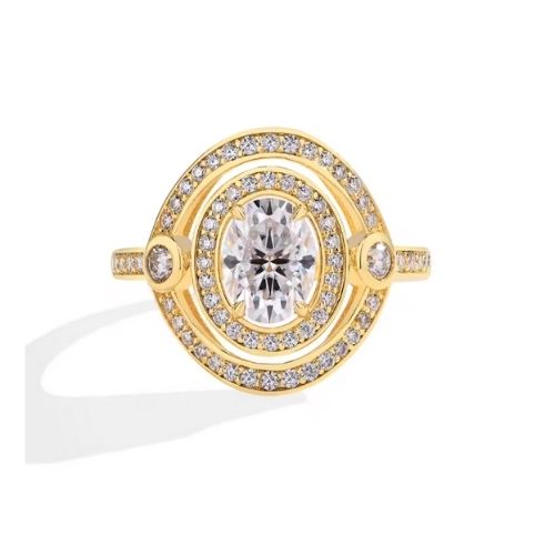 Ovaler Verlobungsringe mit speziellem Design Ringsilber