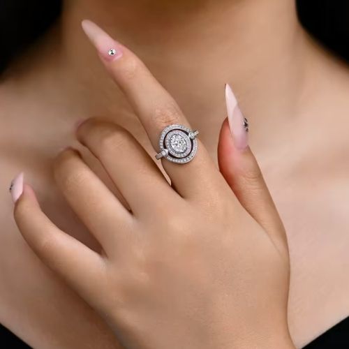 Ovaler Verlobungsringe mit speziellem Design Ringsilber