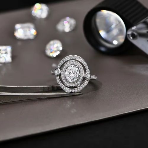 Ovaler Verlobungsringe mit speziellem Design Ringsilber