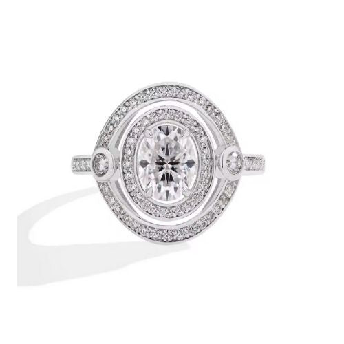 Ovaler Verlobungsringe mit speziellem Design Ringsilber