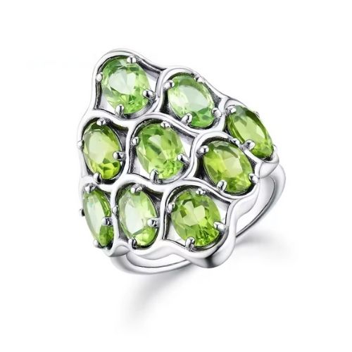 Peridot Stein Silberring für Damen Ringsilber