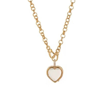 Erinnerungs Medaillon Kette – Transparenter Anhänger Ringsilber