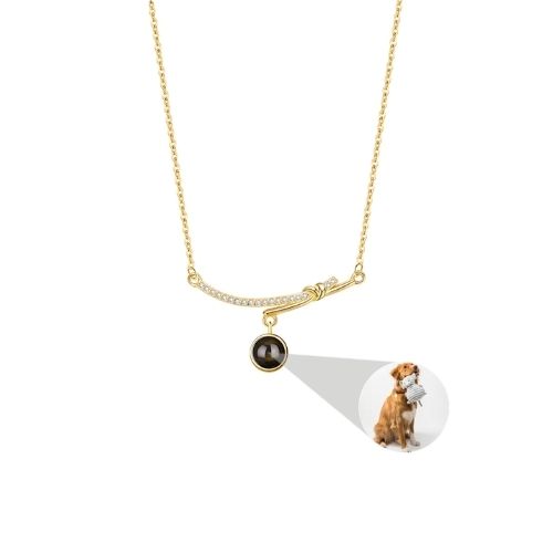 Personalisiert Foto Projektion Ketten mit Bild im Stein Ringsilber