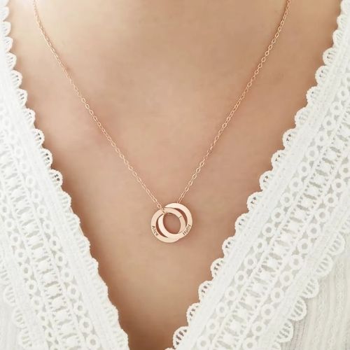 Personalisierte Kette für Mütter Ringsilber