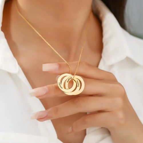 Personalisierte Kette für Mütter Ringsilber