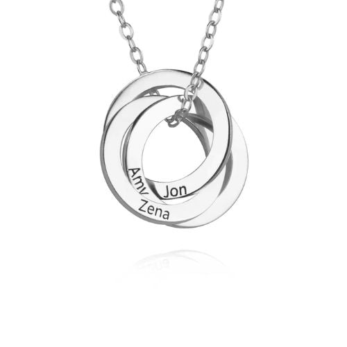 Personalisierte Kette für Mütter Ringsilber