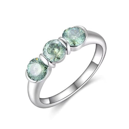 Ring mit grünem Moissanit-Stein Ringsilber
