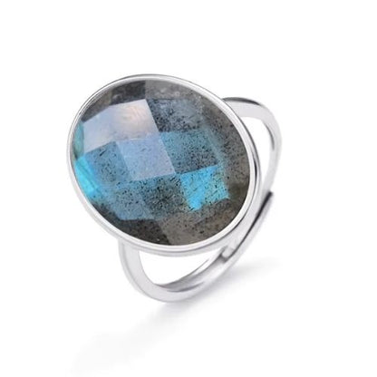 Ring aus 925er Sterlingsilber mit natürlichem Labradorit Stein Ringsilber