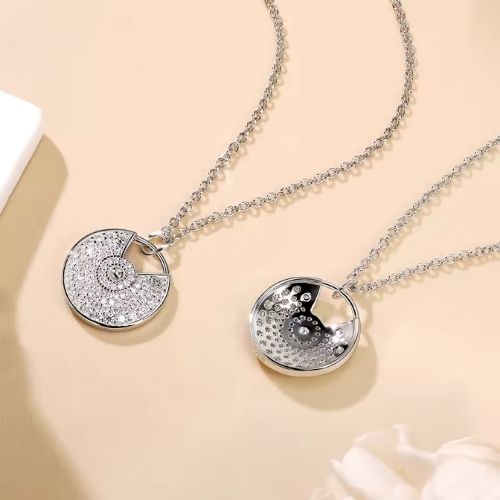 Runde Halskette für Damen Ringsilber