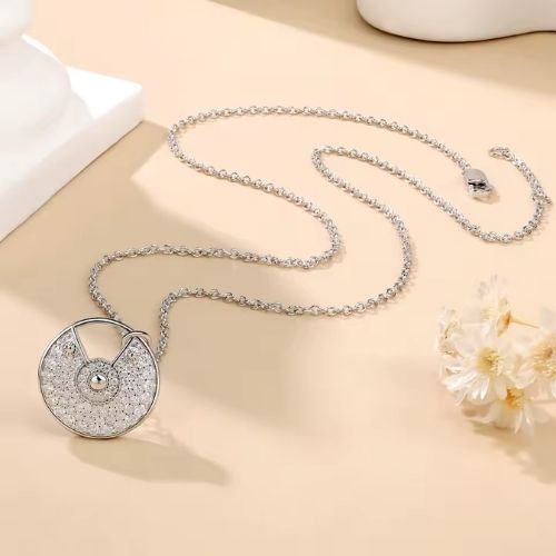 Runde Halskette für Damen Ringsilber