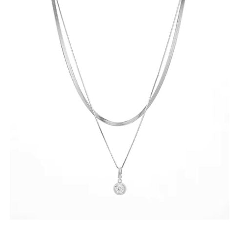 Schlangenkette für Damen Ringsilber