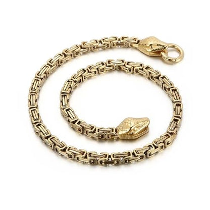 Schlangenkopf Königskette Ringsilber