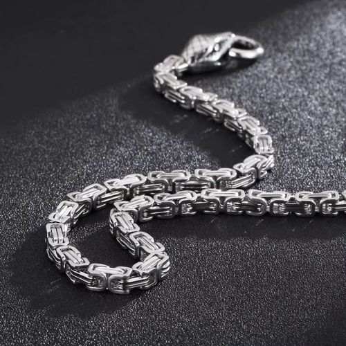 Schlangenkopf Königskette Ringsilber