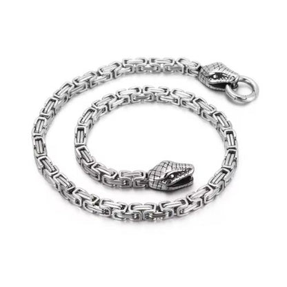 Schlangenkopf Königskette Ringsilber