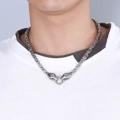 Schlangenkopf Königskette Ringsilber