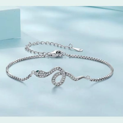 Schlangensymbol-Silber-Damenarmband