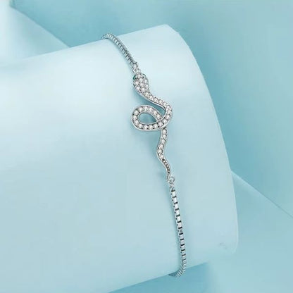 Schlangensymbol-Silber-Damenarmband