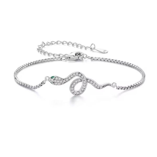 Schlangensymbol-Silber-Damenarmband
