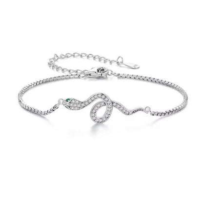 Schlangensymbol-Silber-Damenarmband