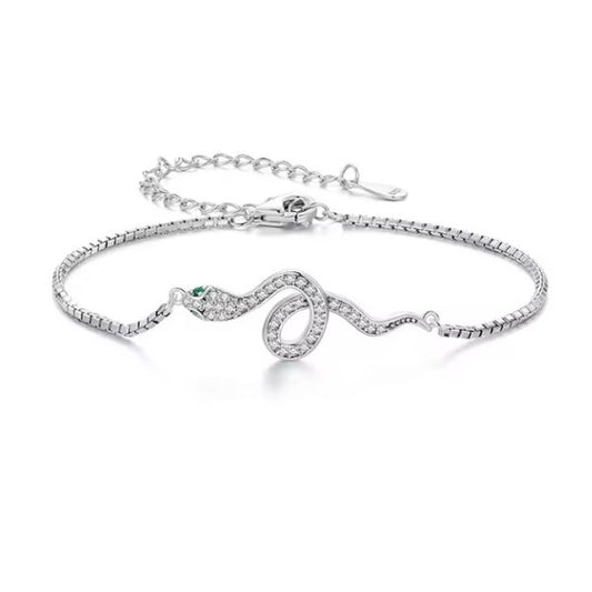 Schlangensymbol-Silber-Damenarmband