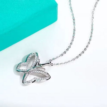 Schmetterling Kette aus Stein Ringsilber