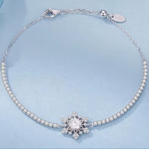 Schneeflocken Armband für Damen Ringsilber
