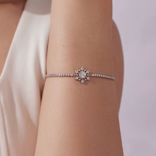 Schneeflocken Armband für Damen Ringsilber