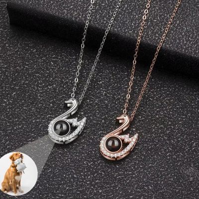 Schwanenförmige Fotokette für Damen Ringsilber