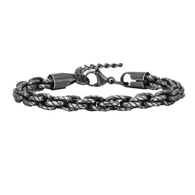 Schwarzes Herren Armband Ringsilber
