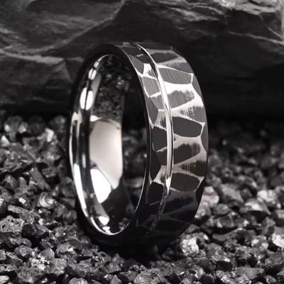 Schwarze Ehering in ungewöhnlichen Designs Ringsilber