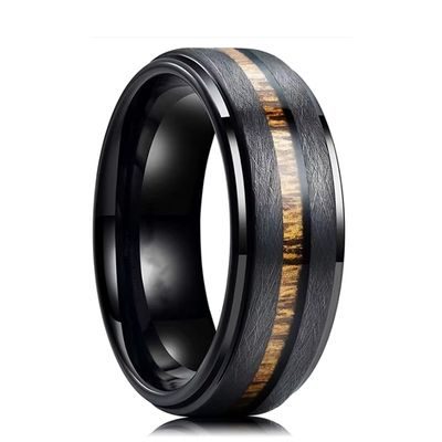 Schwarzer Ehering aus Holz Ringsilber