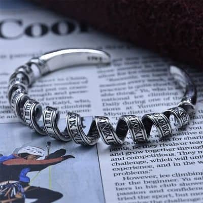 925 Silber Armreif im Vintage-Look Ringsilber