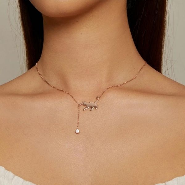 Silber-Choker-mit-Katzensymbol-Damen