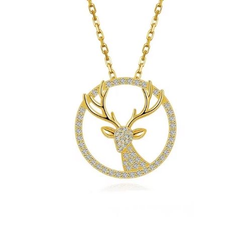 Silberne Halskette mit Hirsch Symbol Ringsilber