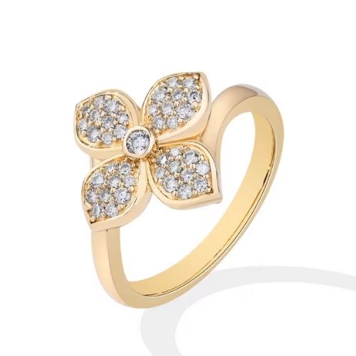 Silberner Kleeblatt Ring für Damen Ringsilber