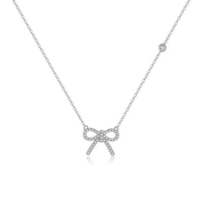 Silberne Schleifen Halskette Ringsilber