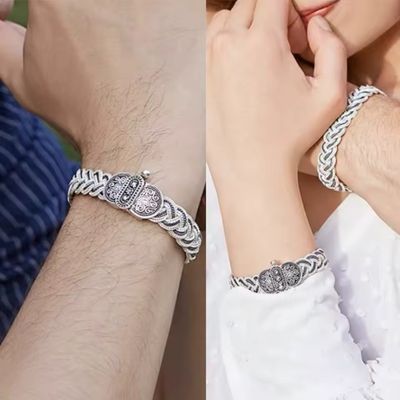 Silbernes Armband für Damen und Herren Ringsilber