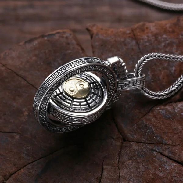 Silber-Herren-Kette-mit-Yin-Yang-Symbol