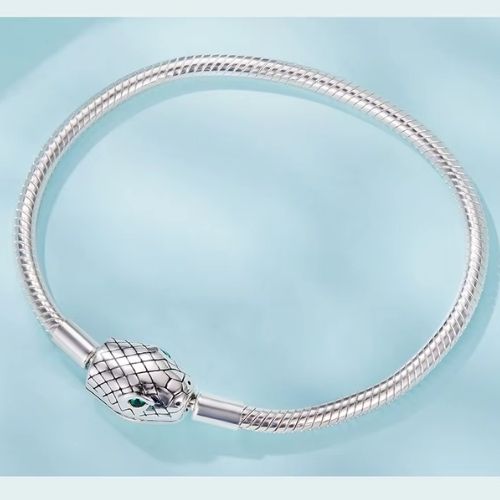 Silbernes Schlangen-Charm-Armband Ringsilber